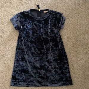 J Crew Crushed blue velvet dress